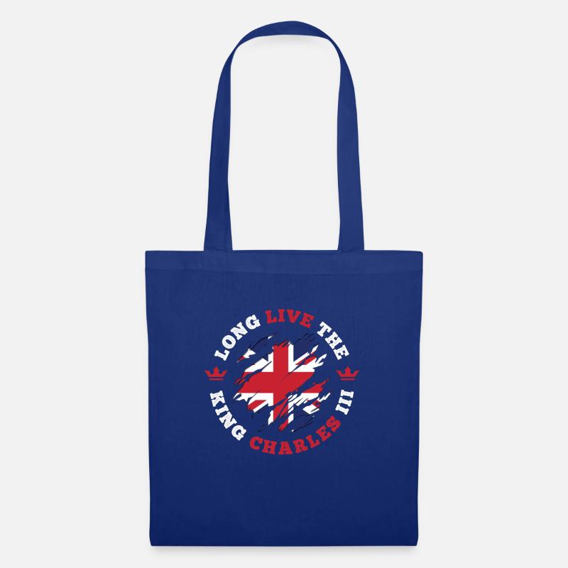King Charles 3rd British Flag Coronation - Tote Bag - royal blue