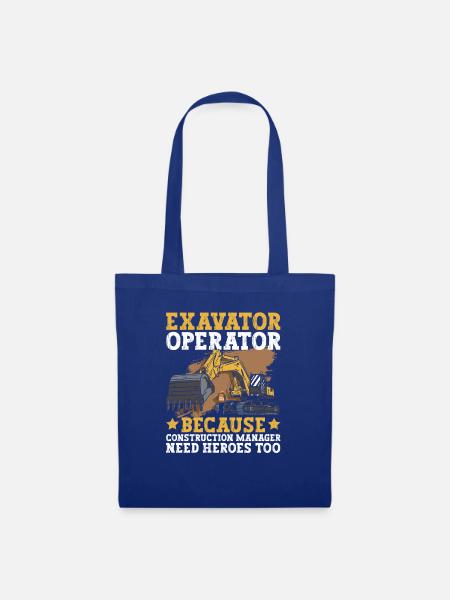 Baggerlader Bagger - Stoffbeutel - Royalblau