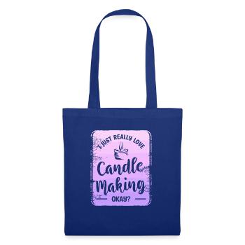 J’aime vraiment faire des bougies Okay Craft - Sac en tissu - bleu royal - Devant