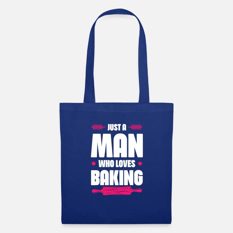 Man Loves Baking - Stoffbeutel - Royalblau