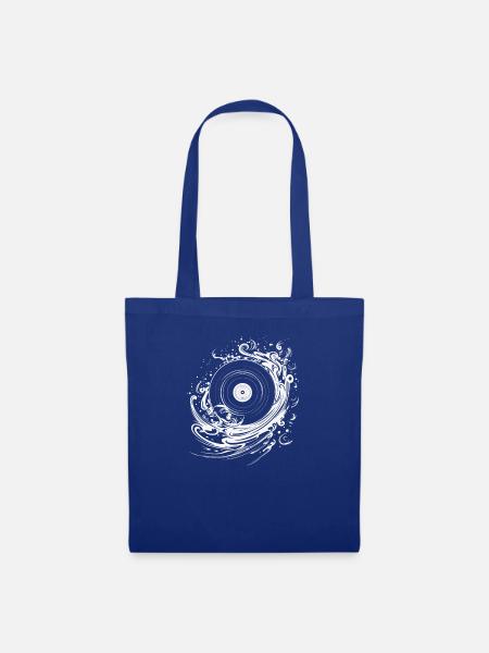 Vinyl Rekord Fantasie - Stoffbeutel - Royalblau