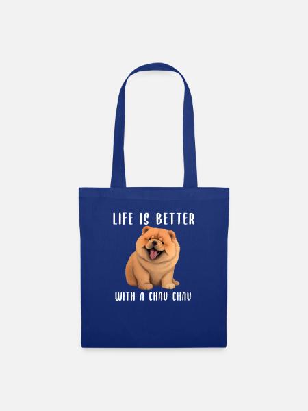 life is better with a chau chau - Stoffbeutel - Royalblau