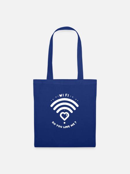 WIFI Liebst du mich? - Stoffbeutel - Royalblau