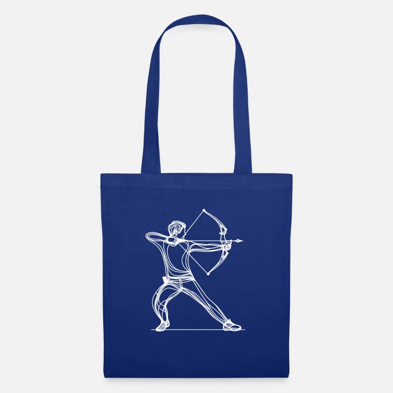 Line Art Bogenschützen Bogenschießen Bogen und Pfeil Bogenschützen - Stoffbeutel - Royalblau