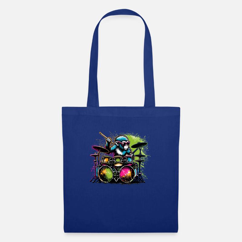 Monkey Playing Drums Drum Drummer Drumming - Tote Bag - royal blue