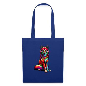 Colorful Pop Art Red Wolf Lover Wolves - Tote Bag - royal blue - Front
