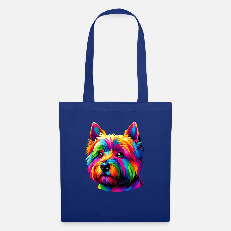 Bunte Pop Art Cairn Terrier Terrier - Stoffbeutel - Royalblau