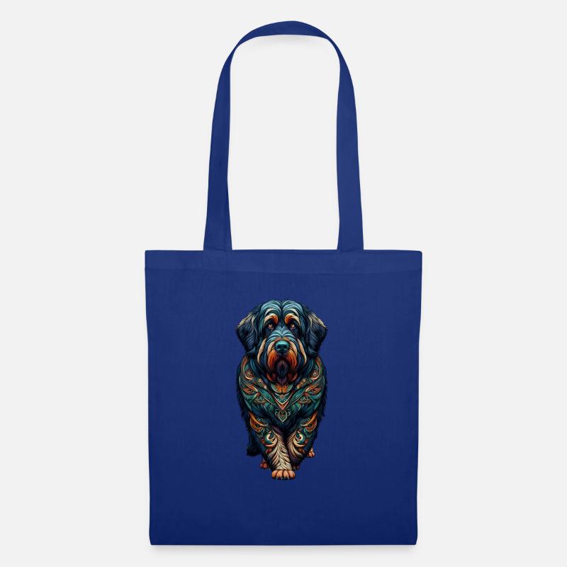 Mandala Art Briard Briards - Stoffbeutel - Royalblau