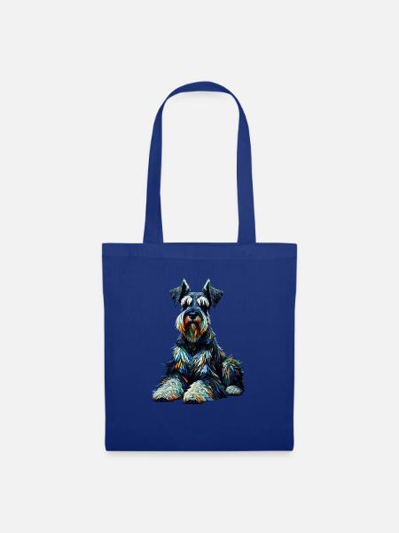 Polygon Art Riesenschnauzer Schnauzer - Stoffbeutel - Royalblau