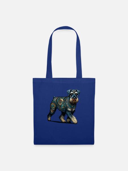 Mandala Kunst Riesenschnauzer Schnauzer Schnauzer - Stoffbeutel - Royalblau