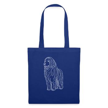 Dessin au trait Komondor Chien de berger hongrois Komondors - Sac en tissu - bleu royal - Devant