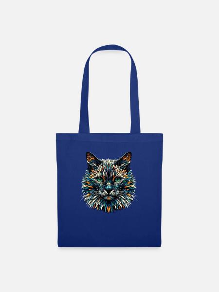 Polygon Art Bombay Katze - Stoffbeutel - Royalblau