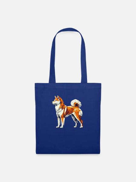 Geometrische Kunst Japanisch Shiba Inu - Stoffbeutel - Royalblau