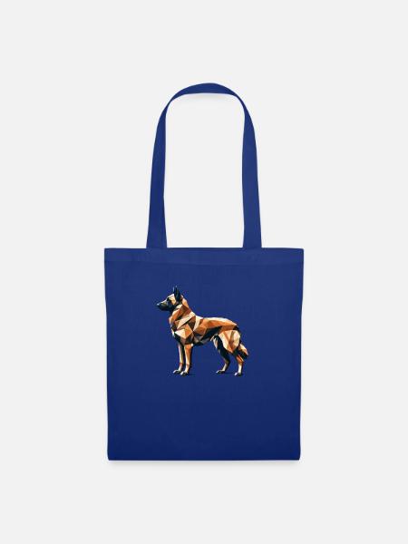 Geometrische Kunst Belgischer Malinois Belgischer Schäferhund - Stoffbeutel - Royalblau