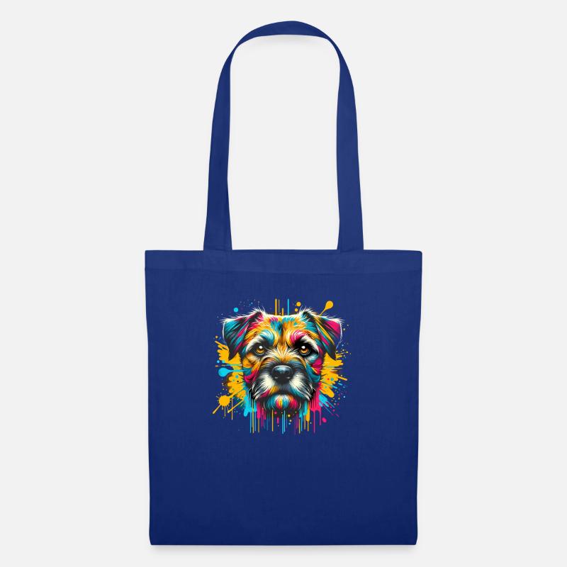 Splash Art Border Terrier Border Terriers - Stoffbeutel - Royalblau