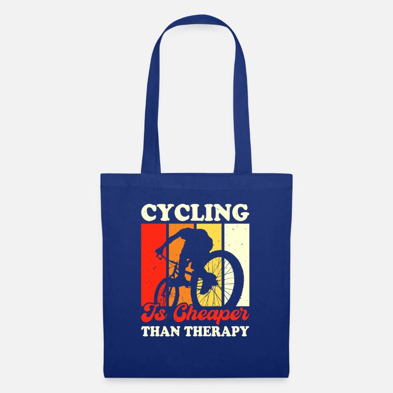Cycling is my therapy - Stoffbeutel - Royalblau