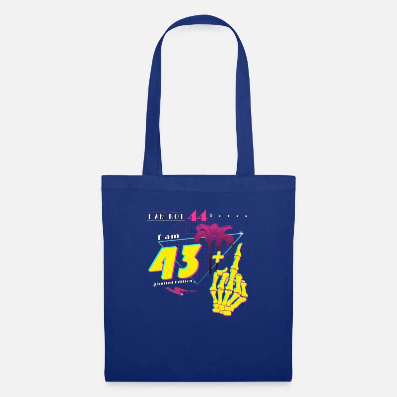 Retro 1981 Style - Ich bin nicht 44, ich bin 43 + Mitte - Stoffbeutel - Royalblau