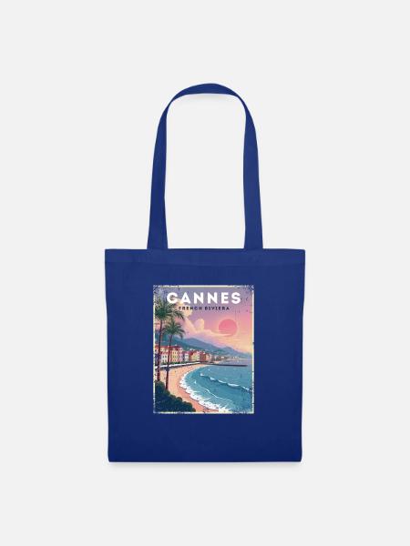 Cannes Côte d'Azur - Geschenk für Reise- und Frankreichliebhaber - Stoffbeutel - Royalblau