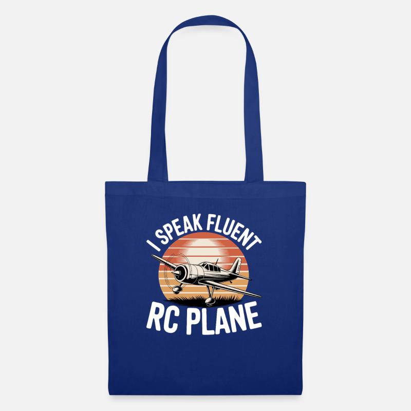 Ich spreche fließend rc Flugzeug Flugzeug Pilot Luftfahrt - Stoffbeutel - Royalblau