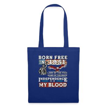 Born Free in 1951 - 74 Years of American Strength - Tote Bag - royal blue - Front