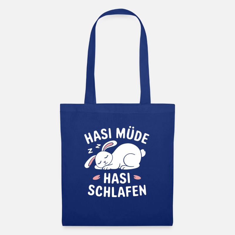 Hasi Müde Hasi Schlafen - Stoffbeutel - Royalblau