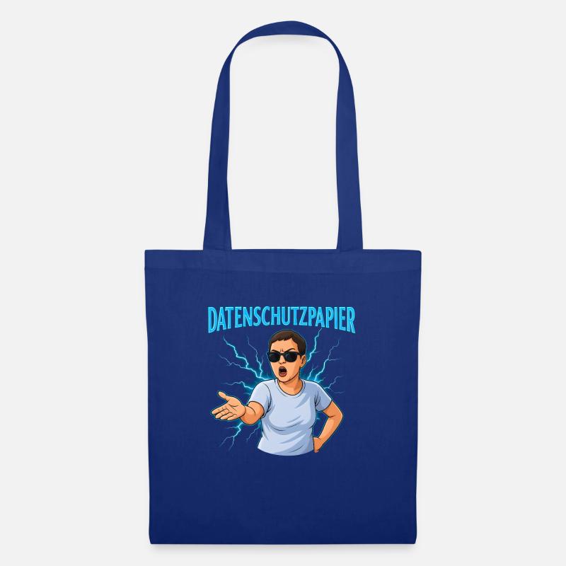 Datenschutzpapier – Satire Design - Stoffbeutel - Royalblau