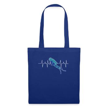 Tauchen - Taucher - Scuba Diving - Herzschlag - Stoffbeutel - Royalblau - Vorne