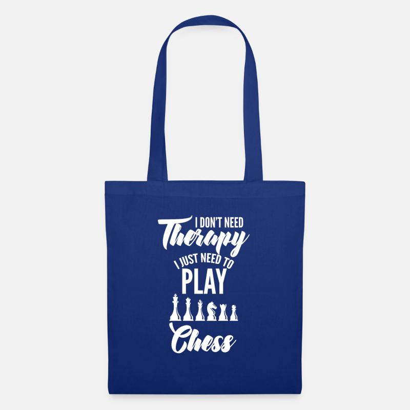 Echecs - Echecs - Echecs - Thérapie - Sac en tissu - bleu royal