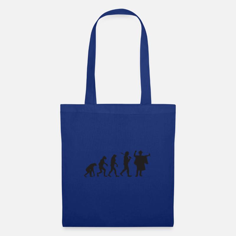 Abschlussfeier - Evolution - Geschenk - Stoffbeutel - Royalblau