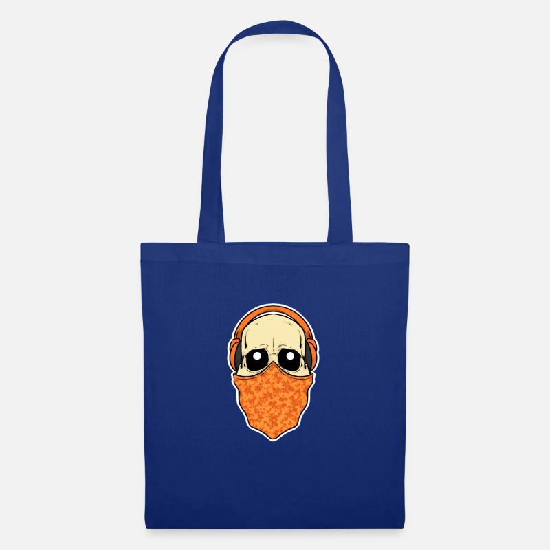 Totenkopf - Schädel - Swag - Kopfhörer - Skull - Stoffbeutel - Royalblau