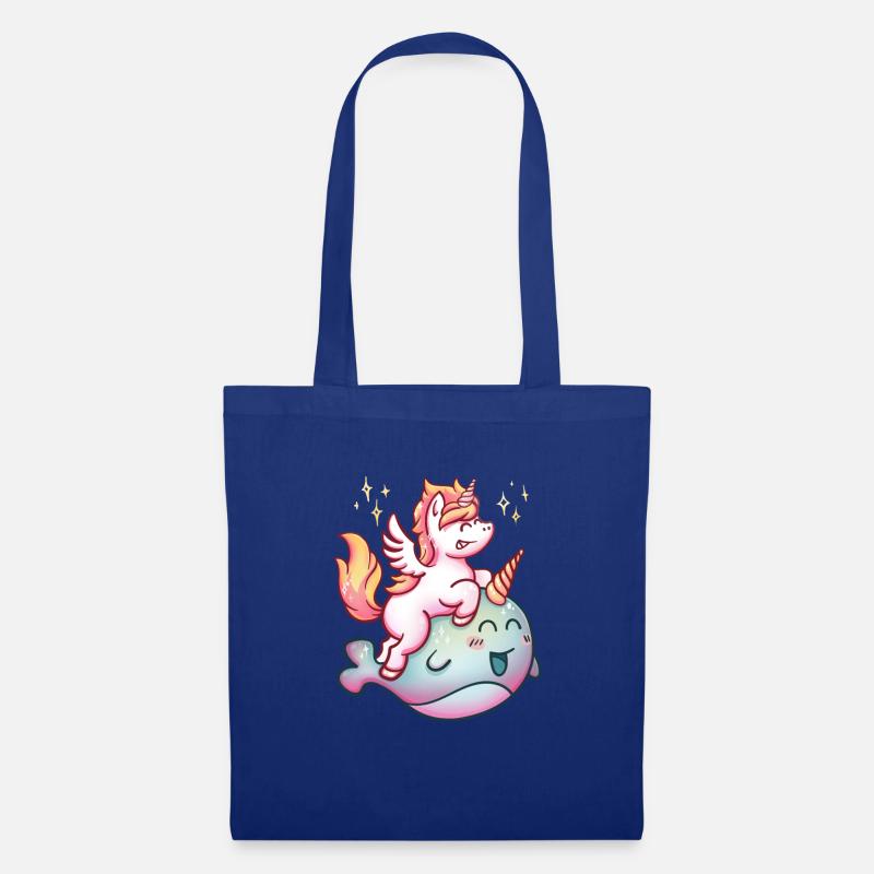 Einhorn narwhal - Stoffbeutel - Royalblau