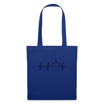 HEART BEATS FOR COFFEE - Stoffbeutel - Royalblau - Vorne