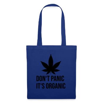 Ne paniquez pas, c'est une feuille de chanvre biologique - Sac en tissu - bleu royal - Devant