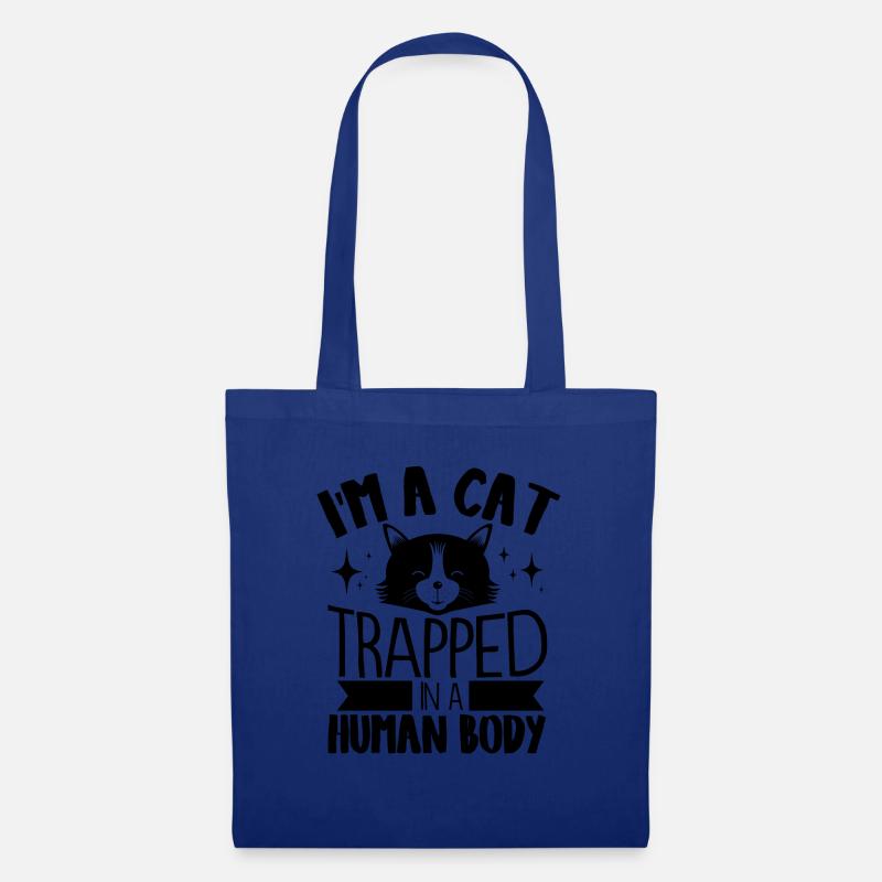 Katze - Stoffbeutel - Royalblau
