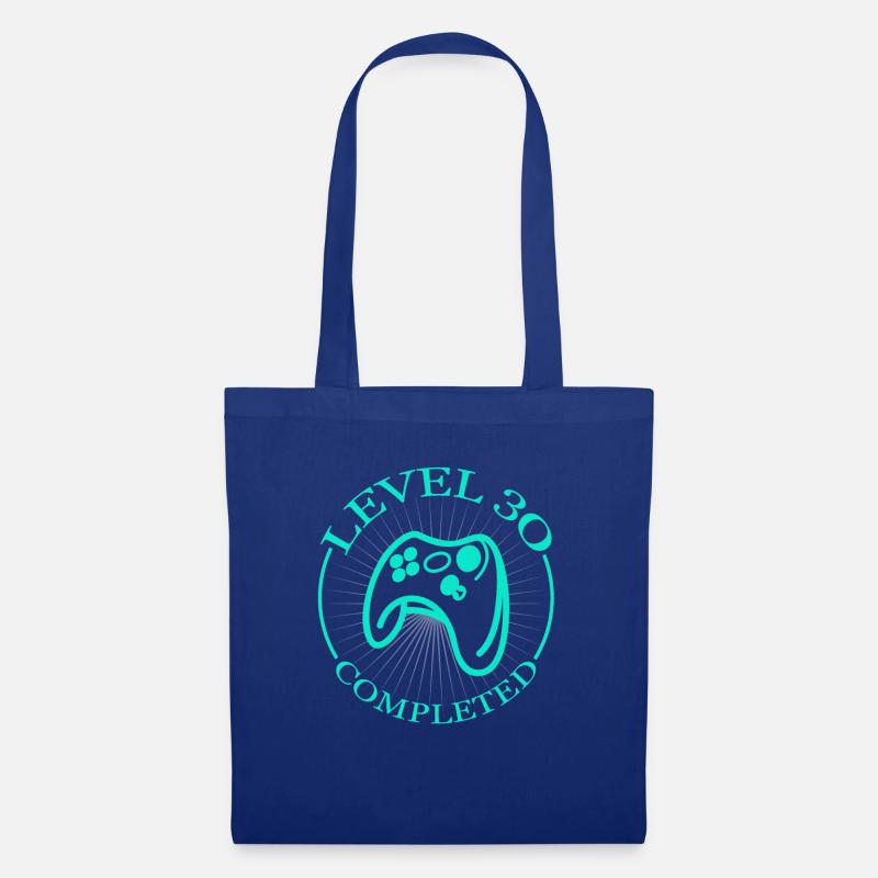 30. Geburtstag Level Geschenk - Stoffbeutel - Royalblau