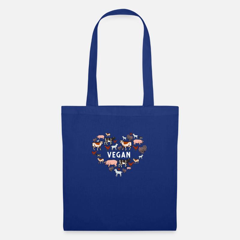 Vegetarier/Vegan Geschenk - Stoffbeutel - Royalblau