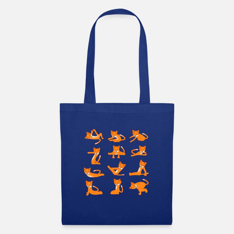 Foxes doing Yoga - Stoffbeutel - Royalblau