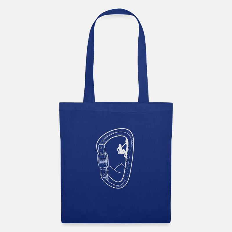 Klettern - Karabiner Kletterer Bouldern Geschenk - Stoffbeutel - Royalblau