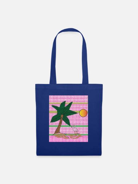 Insel Flamingo - Stoffbeutel - Royalblau