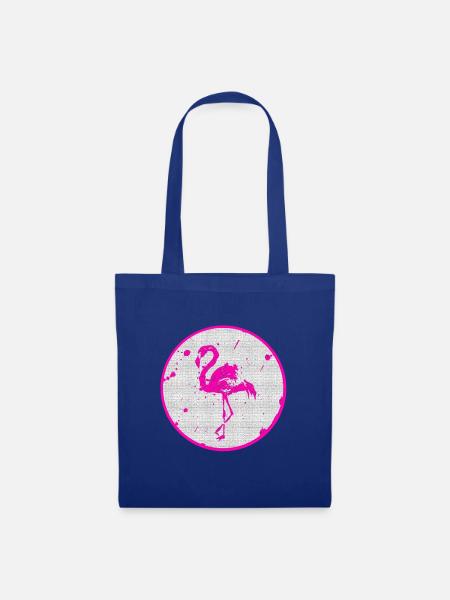 Pinker Flamingo - Stoffbeutel - Royalblau