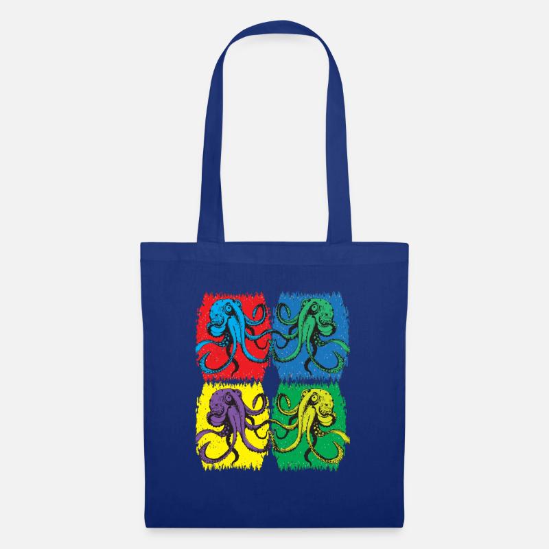 Octopus Pop Art - Stoffbeutel - Royalblau