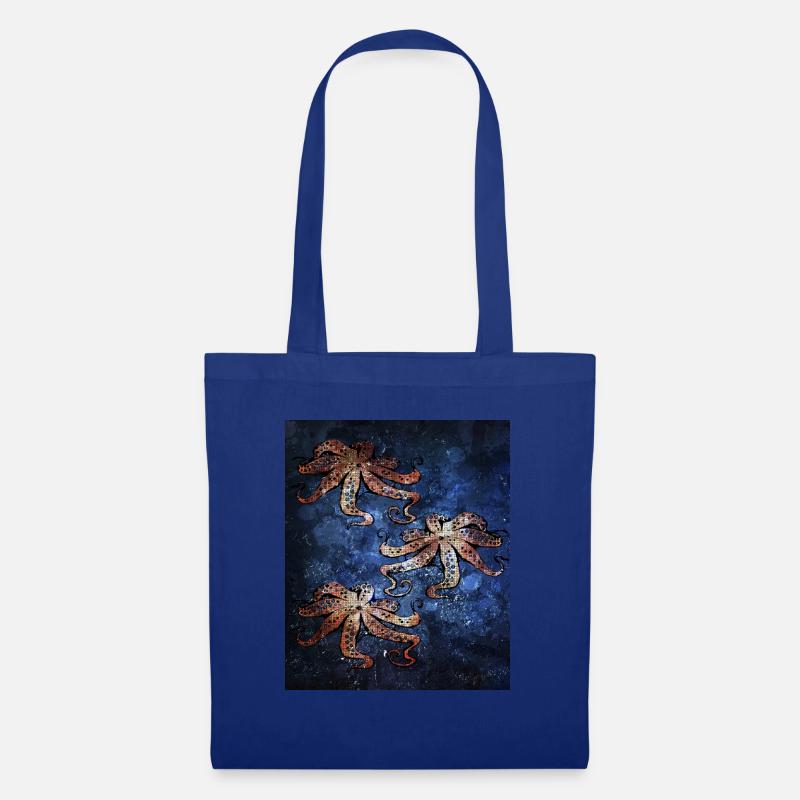 Octopus Krake - Stoffbeutel - Royalblau