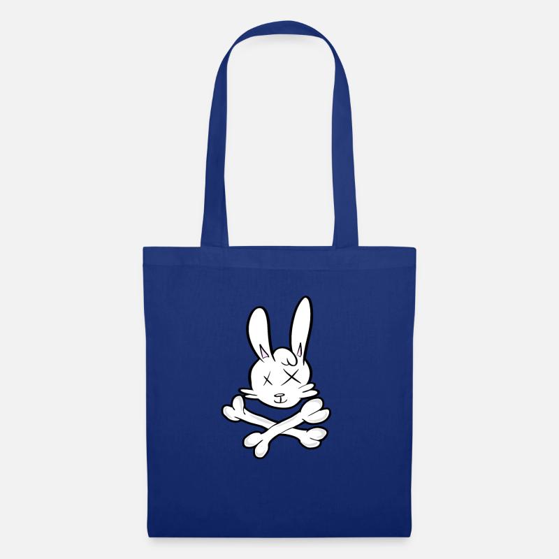 Totenkopf Hase - Stoffbeutel - Royalblau