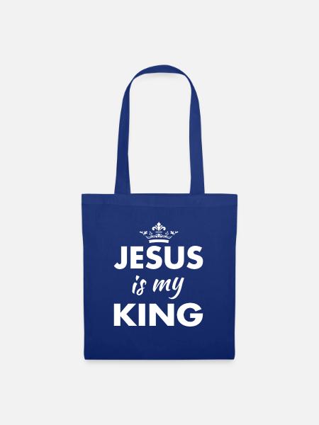 Jesus is my King - Stoffbeutel - Royalblau