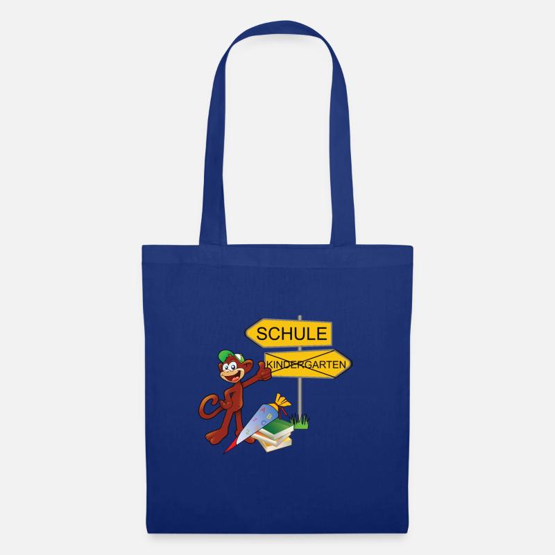 Einschulung Affe - Stoffbeutel - Royalblau
