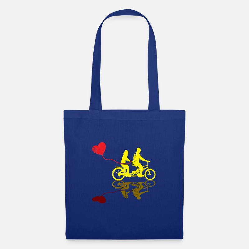 Hochzeitsgeschenk Fahrrad Tandem Geschenk - Stoffbeutel - Royalblau