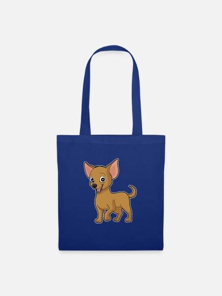 Kleiner süßer Chiwawa Hund - Stoffbeutel - Royalblau