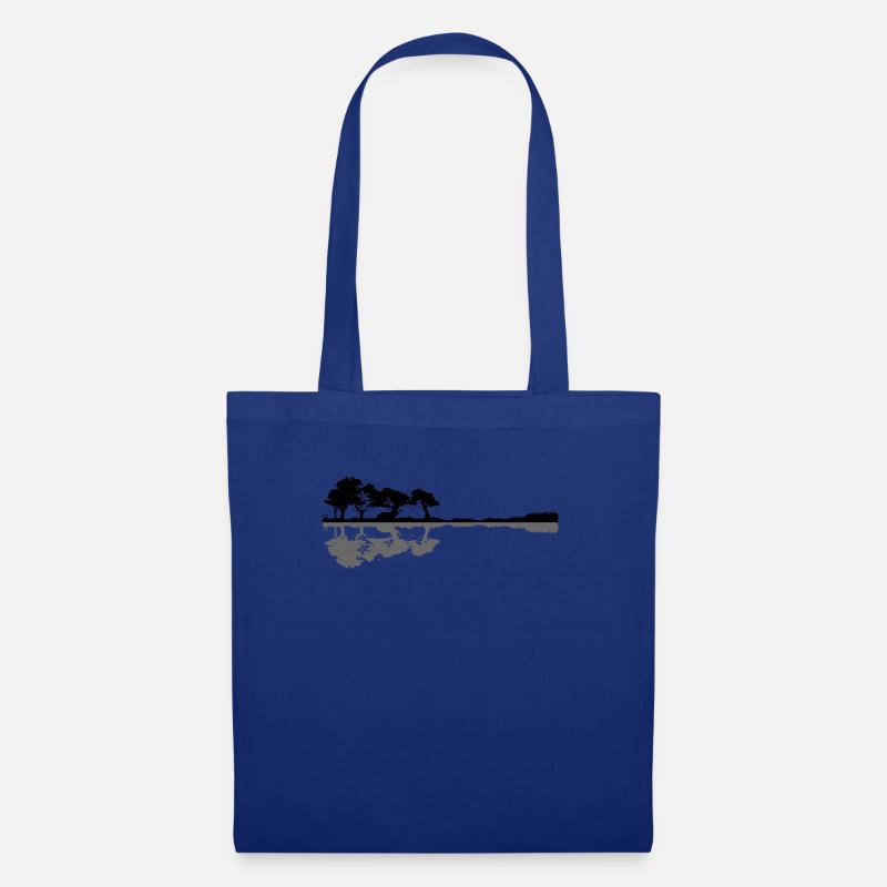 Guitar Lake Shadow Elephant Moonlight Gift Idea - Tote Bag - royal blue
