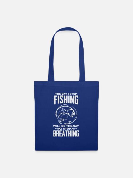 Fischen Atmung cooles Geschenk - Stoffbeutel - Royalblau