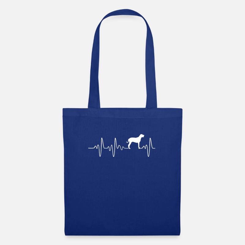 Herzschlag - Liebe - Hund - Stoffbeutel - Royalblau